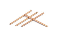 Tiny Rose Gold Bar, 12 Rose Gold Plated Necklace Bars (40x2x0.80mm) A0862 Q0151