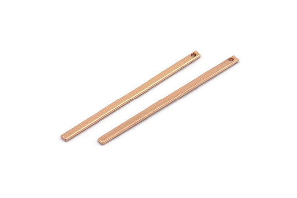 Tiny Rose Gold Bar, 12 Rose Gold Plated Necklace Bars (40x2x0.80mm) A0862 Q0151