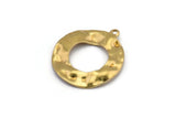 Brass Circle Charm, 12 Raw Brass Circle Charm Earrings With 1 Loop, Pendants, Findings (26x23x0.80mm) D0710