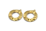 Brass Circle Charm, 12 Raw Brass Circle Charm Earrings With 1 Loop, Pendants, Findings (26x23x0.80mm) D0710