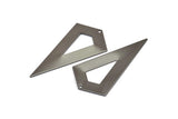 Necklace Triangle, 3 Black Plated Brass Triangle Charms with 1 holes (54x29x0.60mm) U014