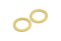 18mm Circle Connectors, 12 Raw Brass Circle Connectors (18x2.5x0.80mm) A3705