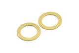 18mm Circle Connectors, 12 Raw Brass Circle Connectors (18x2.5x0.80mm) A3705