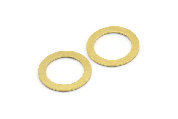 18mm Circle Connectors, 12 Raw Brass Circle Connectors (18x2.5x0.80mm) A3705