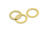 18mm Circle Connectors, 12 Raw Brass Circle Connectors (18x2.5x0.80mm) A3705