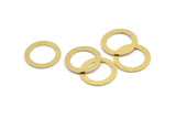 18mm Circle Connectors, 12 Raw Brass Circle Connectors (18x2.5x0.80mm) A3705