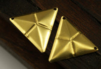 Brass Pyramid Triangle, 20 Raw Brass Pyramid Triangles with 2 Holes, Necklace Charms  (22x25mm) Brs 3045 A0024