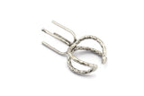 Silver Claw Rings - 2 Antique Silver Plated Brass 4 Claw Ring Blanks For Natural Stones E655 H0945