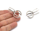 Silver Claw Rings - 2 Antique Silver Plated Brass 4 Claw Ring Blanks For Natural Stones E655 H0945