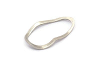 Silver Irregular Charm, 12 Antique Silver Plated Brass Drop Charms Without Hole, Findings (28x16x0.80mm) D858