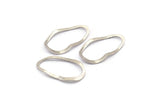 Silver Irregular Charm, 12 Antique Silver Plated Brass Drop Charms Without Hole, Findings (28x16x0.80mm) D858