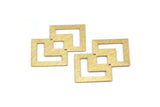 Brass Irregular Charm, 6 Textured Raw Brass Irregular Connectors With 2 Holes, Findings, Pendants (42x28x0.60mm) D1123