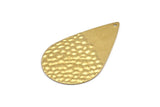Brass Drop Charm, 8 Raw Brass Drop Charms With 1 Hole, Findings (44x27x0.60mm) D1172