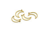 Brass Moon Charm, 50 Raw Brass Crescent Moon Charms With 1 Loop (17x5x1mm) A3768
