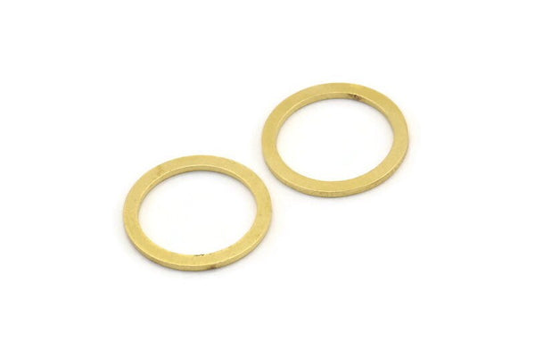 18mm Circle Connectors, 24 Raw Brass Circle Connectors (18x2x1mm) A3687