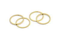 23mm Circle Connector, 24 Raw Brass Circle Connectors (23x1.3x1mm) A3782