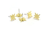 Brass North Star Earring, 12 Raw Brass Pole Star Shaped Stud Earrings (12x1mm) A3739
