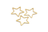 Gold Star Charm, 12 Gold Plated Brass Open Star Charms (21x0.8mm) BS 1077