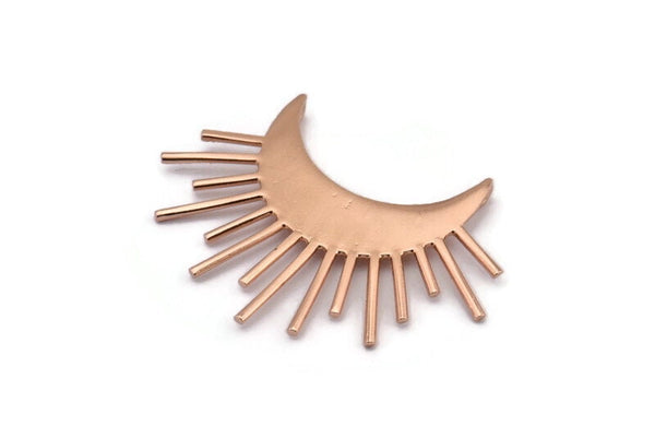 Ay ve Güneş, 1 Gül Altın Kaplama Pirinç Hilal ve Yarı Güneş Etnik Kolye, 2 Halka, Bulgular, Tılsımlar (49x35x1mm) U122 Q0489
