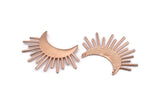 Ay ve Güneş, 1 Gül Altın Kaplama Pirinç Hilal ve Yarı Güneş Etnik Kolye, 2 Halka, Bulgular, Tılsımlar (49x35x1mm) U122 Q0489
