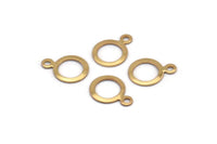 Gold Circle Charm, 50 Gold Plated Brass Circle Charms, Findings (8mm) Brs 93 A0533 Q0378