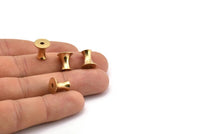 Brass Industrial Finding, 24 Raw Brass Industrial Spacer Beads, Findings (10x7mm) D1249