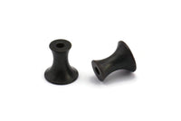 Black Industrial Finding, 8 Oxidized Black Brass Industrial Spacer Beads, Findings (10x7mm) D1249