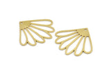 Brass Flower Charm, 6 Raw Brass Flower Charms With 1 Loop, Charm Pendants (39x36x0.80mm) A3051