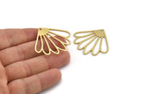 Brass Flower Charm, 6 Raw Brass Flower Charms With 1 Loop, Charm Pendants (39x36x0.80mm) A3051