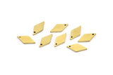 Brass Diamond Charm, 24 Raw Brass Diamond Charms With 1 Hole (13x6x1mm) A3807