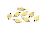 Brass Diamond Charm, 24 Raw Brass Diamond Charms With 2 Holes, Brass Connectors (13x6x1mm) A3808