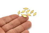 Brass Diamond Charm, 24 Raw Brass Diamond Charms With 2 Holes, Brass Connectors (13x6x1mm) A3808