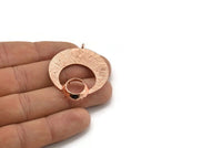 Rose Gold Crescent Pendant, 1 Rose Gold Plated Brass Crescent Pendants With 1 Loop and 12.5mm Pad Setting (44x36x1mm) BS 1922 Q0581