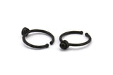 Black Ring Settings, 4 Oxidized Black Brass Round Ring With 1 Stone Setting - Pad Size 4mm N1761 H1072