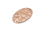 Rose Gold Oval Charm, 4 Hammered Rose Gold Plated Brass Oval Charms With 1 Hole, Pendants, Earrings, Findings (26x17x0.50mm) D1229 Q0921