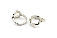 Silver Ring Setting, 925 Silver Adjustable Rings With 1 Stone Settings - Pad Size 3mm N1499