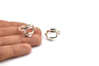 Silver Ring Setting, 925 Silver Adjustable Rings With 1 Stone Settings - Pad Size 3mm N1499