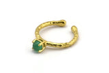 Adjustable Ring Settings - 4 Raw Brass 4 Claw Ring Blanks - Pad Size 5mm N0319