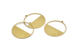 Brass Round Charm, 4 Raw Brass Circle Charms With 1 Loop, Charm Pendants (38x36x1mm) A3056