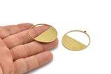 Brass Round Charm, 4 Raw Brass Circle Charms With 1 Loop, Charm Pendants (38x36x1mm) A3056