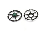 Black Circle Charm, Oxidized Black Brass Round Pendants - Pad Size 12mm (42x6x2mm) BS 1896