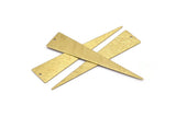 Brass Triangle Charm, 12 Textured Raw Brass Triangle Charms With 1 Hole, Earrings, Findings (60x13x0.60mm) D1017