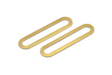Brass Oval Connector, 12 Raw Brass Oval Connectors, Charms, Findings (44x11x0.90mm) D1340