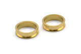Brass Channel Ring - Raw Brass Channel Ring Settings (15mm) N0480