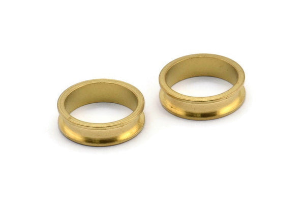 Brass Channel Ring - Raw Brass Channel Ring Settings (15mm) N0480