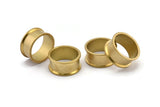 Brass Channel Ring - Raw Brass Channel Ring Settings (18mm) N0478