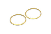24mm Circle Connectors - 50 Raw Brass Circle Connectors (24x1x1mm) Bs 1092