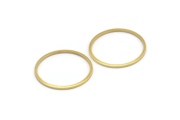 24mm Circle Connectors - 50 Raw Brass Circle Connectors (24x1x1mm) Bs 1092