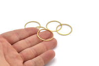 24mm Circle Connectors - 50 Raw Brass Circle Connectors (24x1x1mm) Bs 1092