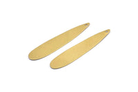 Brass Drop Charm, 24 Raw Brass Drop Charms With 1 Hole, Earrings, Findings (47x10x0.50mm) D1062
